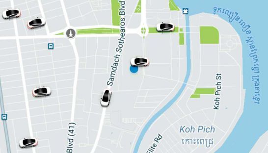 ウーバー社(Uber)、カンボジアで配車アプリの試用版を始動