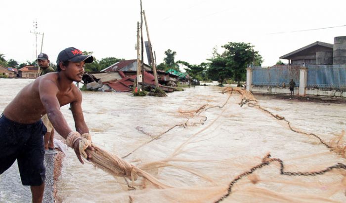 カンボジア、川の水位上昇により水害の危険性高まる