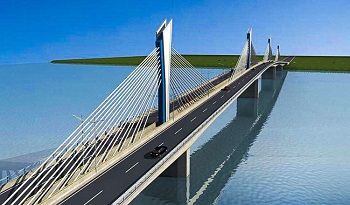 トンレサップ川にかかる新たな橋の建設が開始