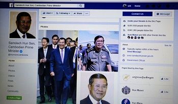 フン・セン首相のFacebookページ、900万いいねを突破