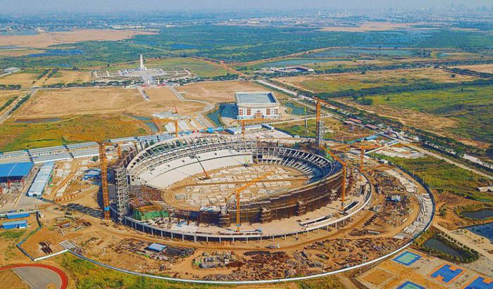 サッカー連盟、新スタジアムの建設状況を公開