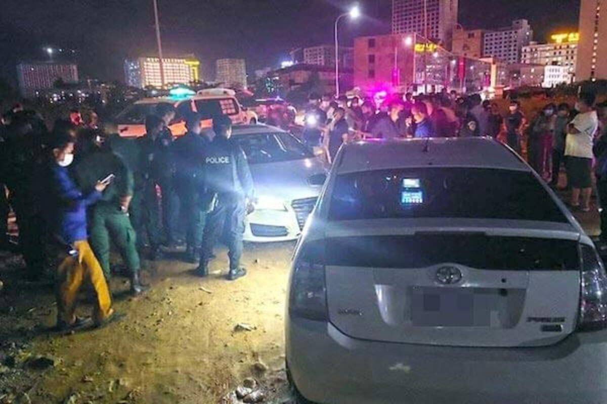 シアヌークビル州で衝突事故、その後運転手が発砲し中国人男性が死亡