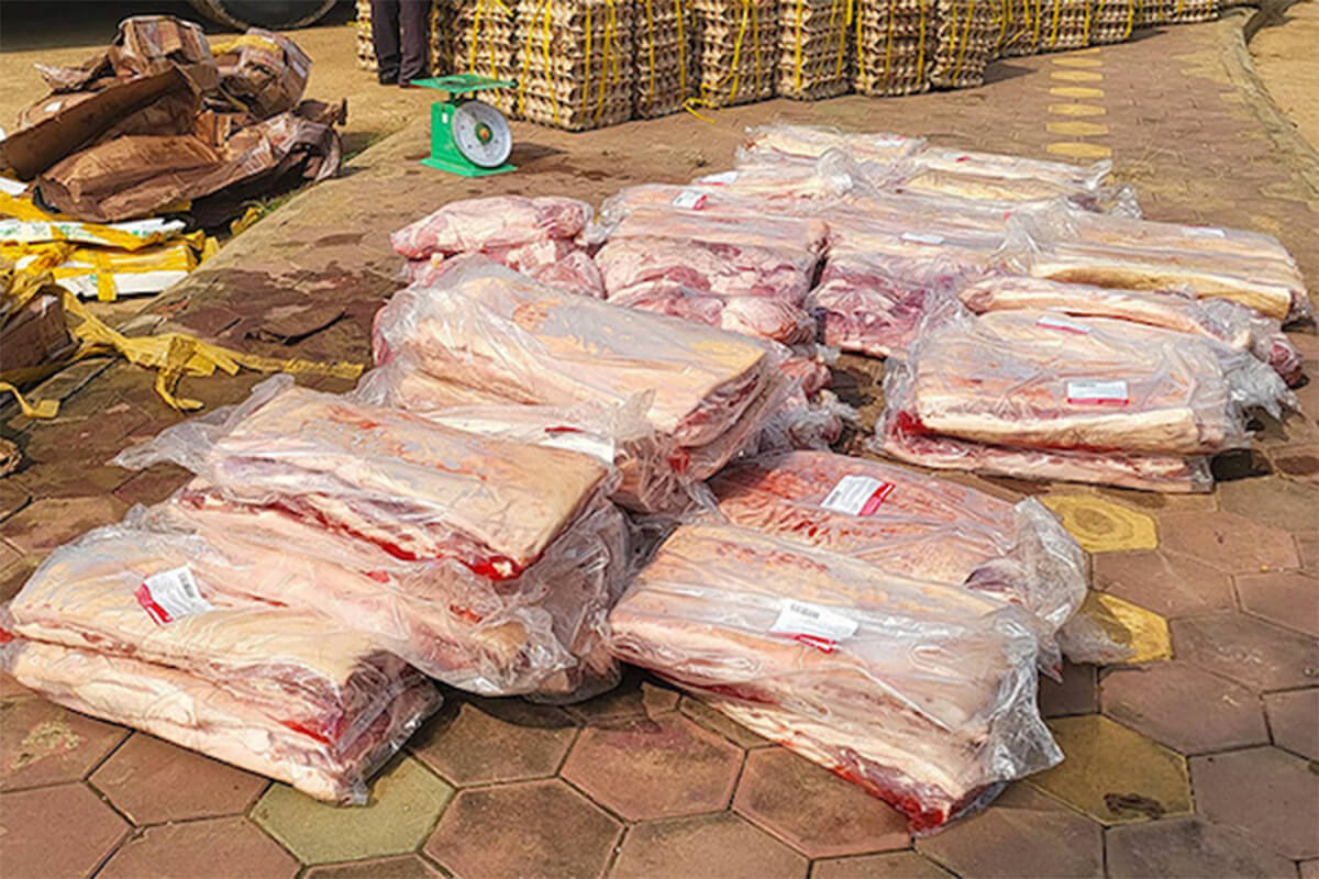 カンボジアへの悪質な肉密輸、3日間で約10トンを押収