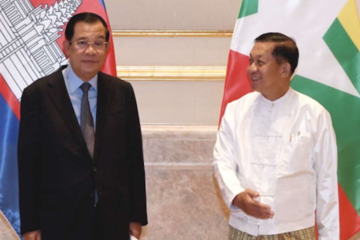 カンボジア首相がミャンマー訪問で国軍トップと会談 民主派が反発