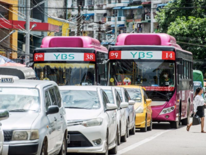 ヤンゴンバスの乗客数増加、1日あたり70万人に
