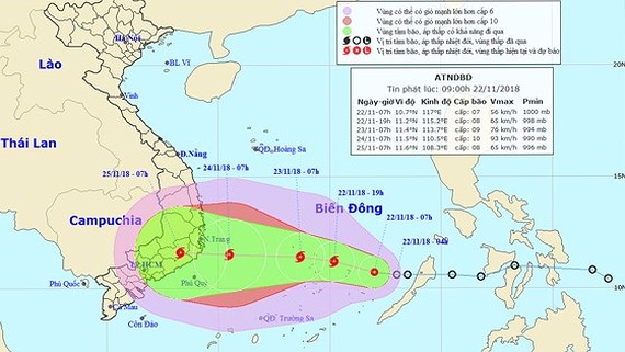 温帯低気圧、台風に発達しベトナム南部を直撃か