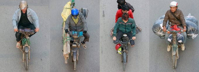 ベトナムの一風変わったバイクの様子