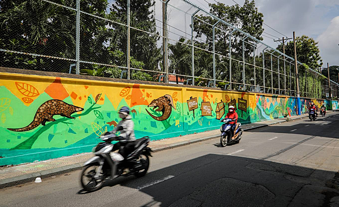 ホーチミンPhan Liem通り、環境保護推進へ壁画展示