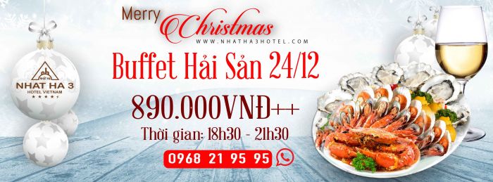 【ニャットハー３ホテル】クリスマス限定！お得な海鮮ビュッフェのご紹介！