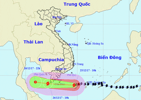 台風Tembin、進路の変化によりベトナム上陸は免れるか