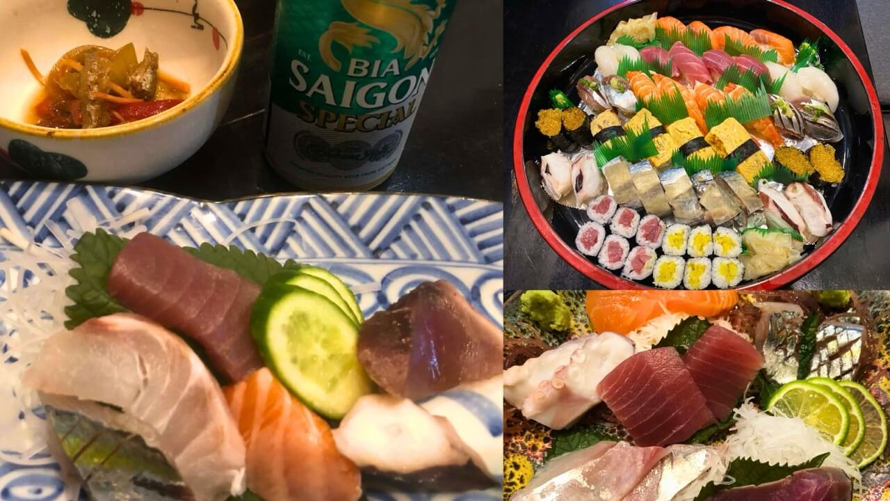 ふか田の寿司とカウンター席の写真