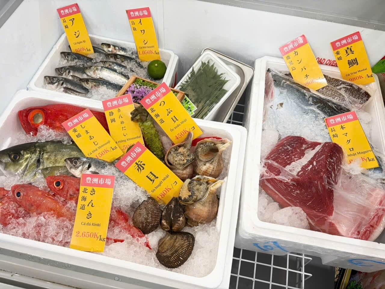 富分水産の鮮魚コーナー