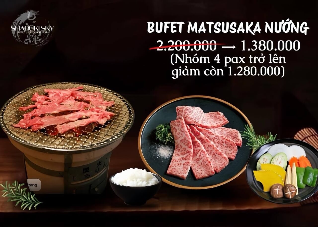 SHABUKI Skyの松阪牛焼肉ビュッフェ