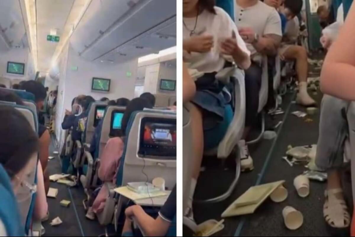 飛行中のVN航空機に激しい揺れ、物が散乱して機内は騒然