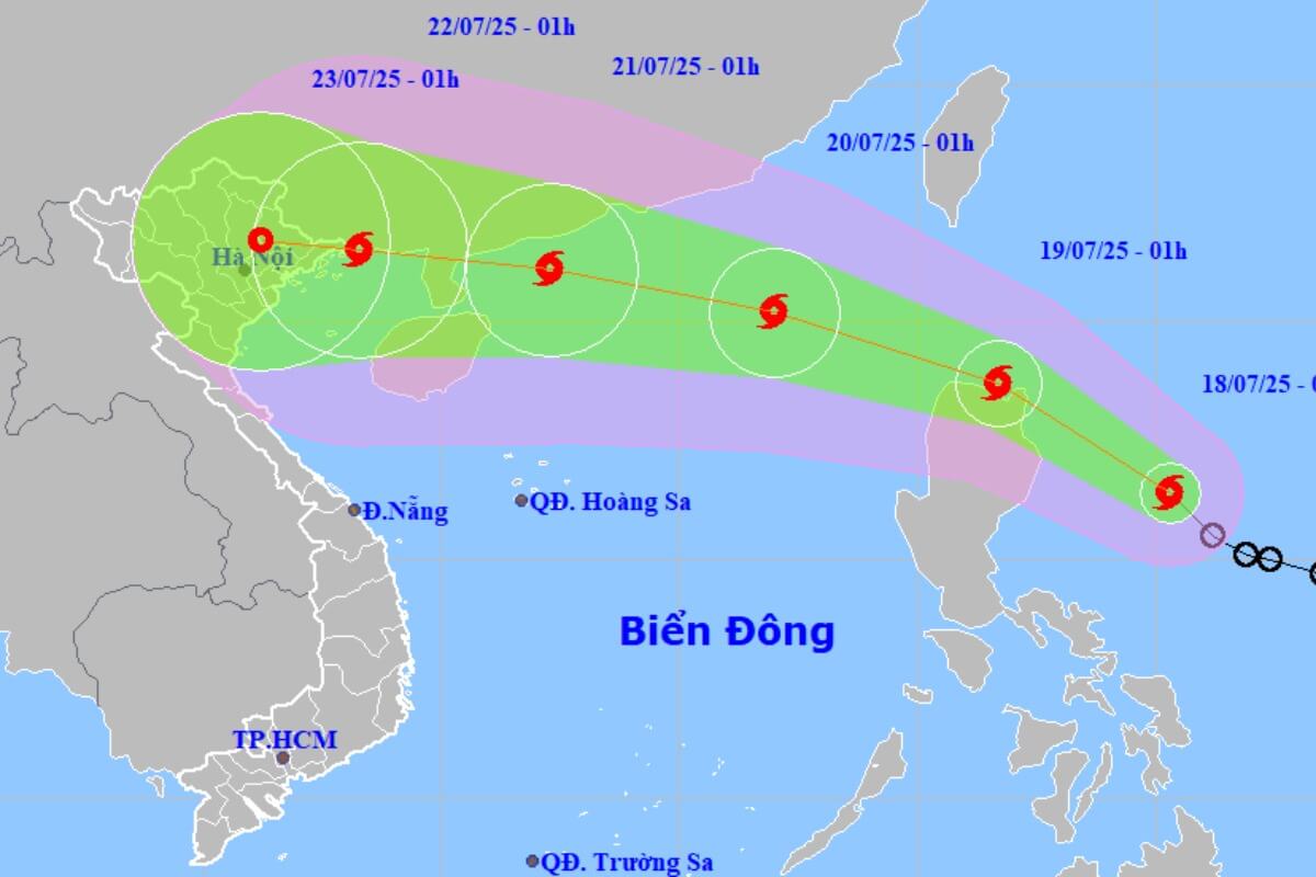 熱帯低気圧が台風に発達、ハノイ付近に接近の可能性