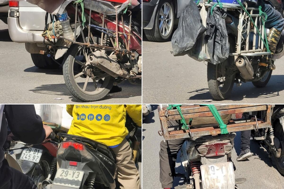 ハノイでバイク違反の摘発逃れ、ナンバープレート隠蔽が多発