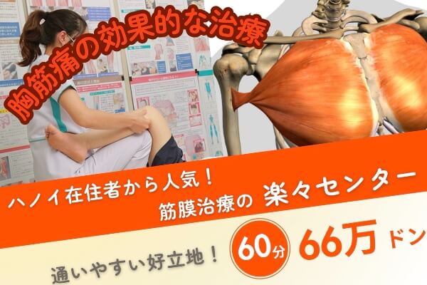 胸周りの筋肉が収縮すると何が起こる？治療は筋膜治療の楽々センター｜60分66万ドン