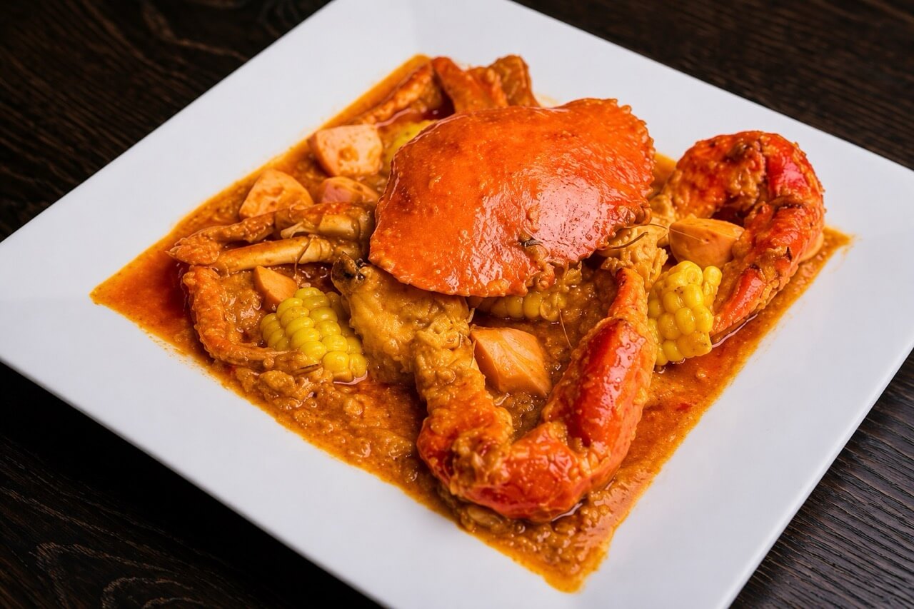 活きたカニを特製ソースで仕上げたCua Cào Cayの看板料理